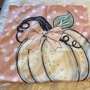 Fall Pumpkin Pink Halloween Throw Pillow Cover Case
